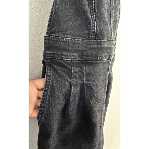 Madewell Tapered Black Denim Overalls Women Size 2 Clybourn Wash Crisscross Back - Picture 16 of 16